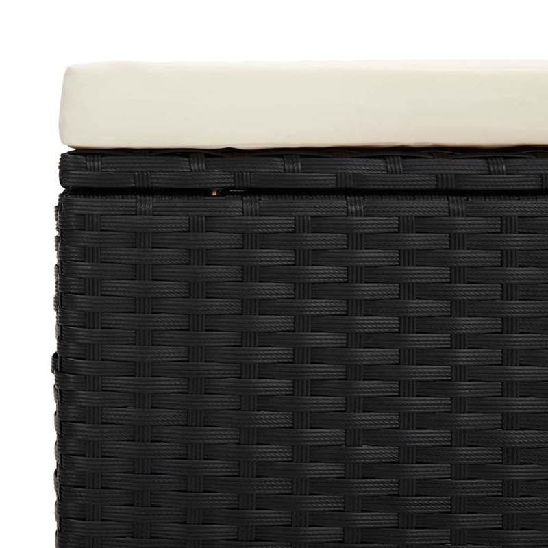 Lawanza Outdoor Ottoman with Sunbrella® Cushion, Schwarz