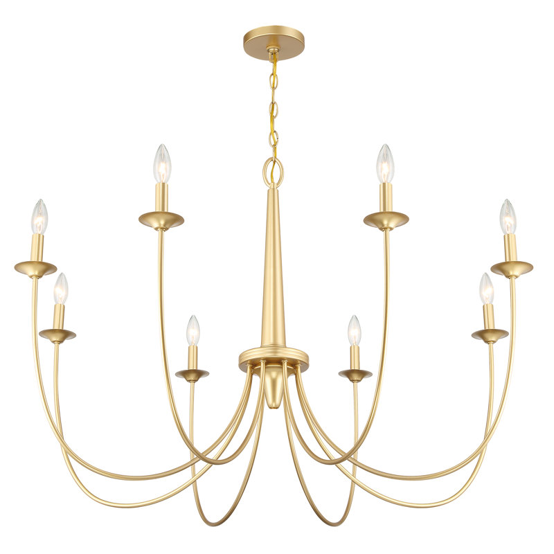 Kadia 8 - Light Dimmable Classic / Traditional Chandelier in Gold, Gold
