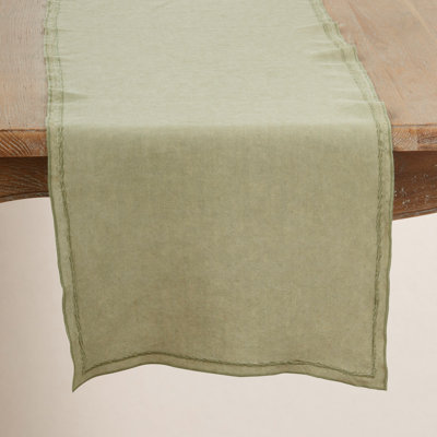 Aneta Stonewashed Overlock Edge Table Runner