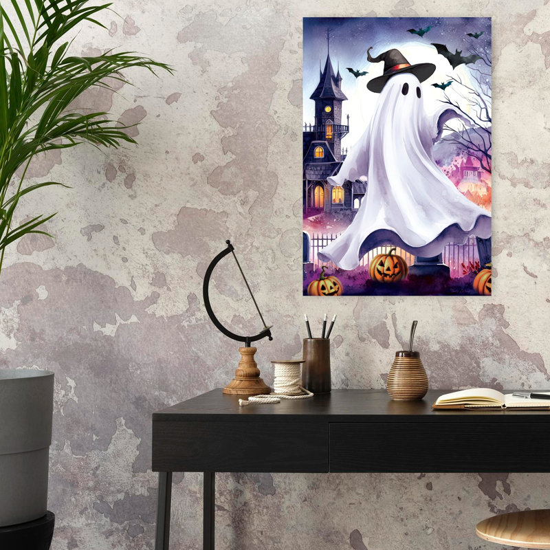 Art contemporain de chauve-souris Witchy Ghost, H 24 po x l 16 po