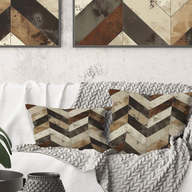 Coussin Brown Modern, H 16 po x l 16 po
