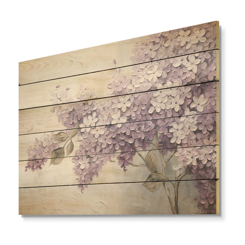 Magnifique paysage de rêve lilas - lilas, art mural sur bois de pin naturel, H 10 po x l 20 po