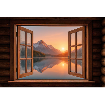 Coucher de soleil sur le lac tranquille