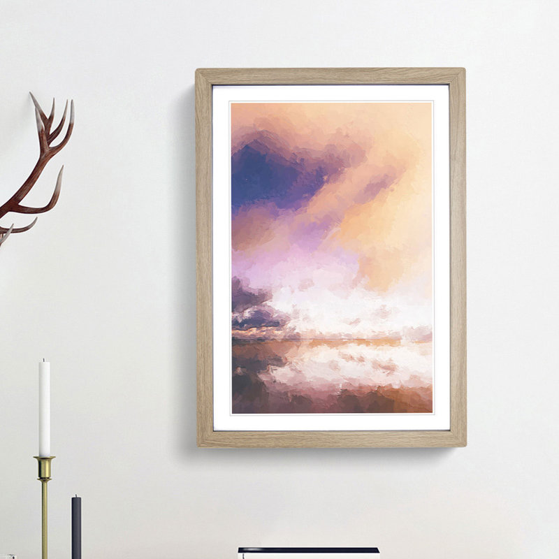 Clouds Above in Abstract - Picture Frame Graphic Art Print, 36cm H x 27cm W x 2cm D, Oak Framed