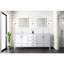 Meuble-lavabo double 80 po, comptoir en quartz, bois massif, design tendance Avec rangement blanc et 6 tiroirs-2068496899