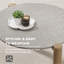 Canapé d'angle modulaire extérieur avec coussins épais et table basse ronde, beige