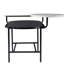 Élégante table basse et rangement en faux marbre, forme ovale, fer noir, tablettes étagées, surface spacieuse pour boissons, 29,91 po Largeur de la tablette de salon contemporaine en fer lisse