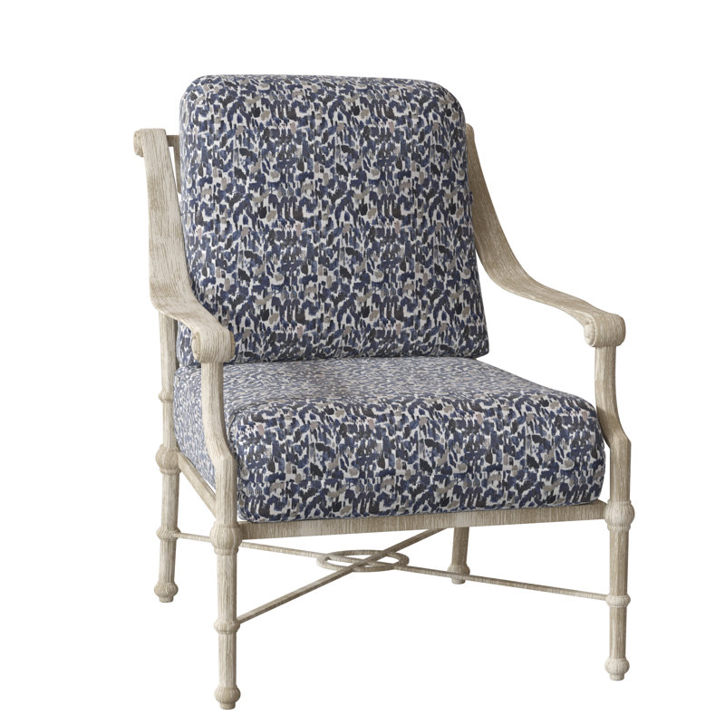Delphi Outdoor Lounge Chair, Weathered White, Canvas Bird's Eye Sunbrella® Canvas