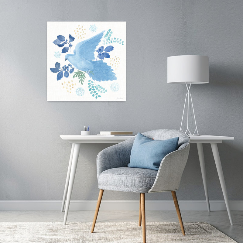 «Winter Sparkle II», art abstrait contemporain de paysage d'hiver, H 24 po x l 24 po
