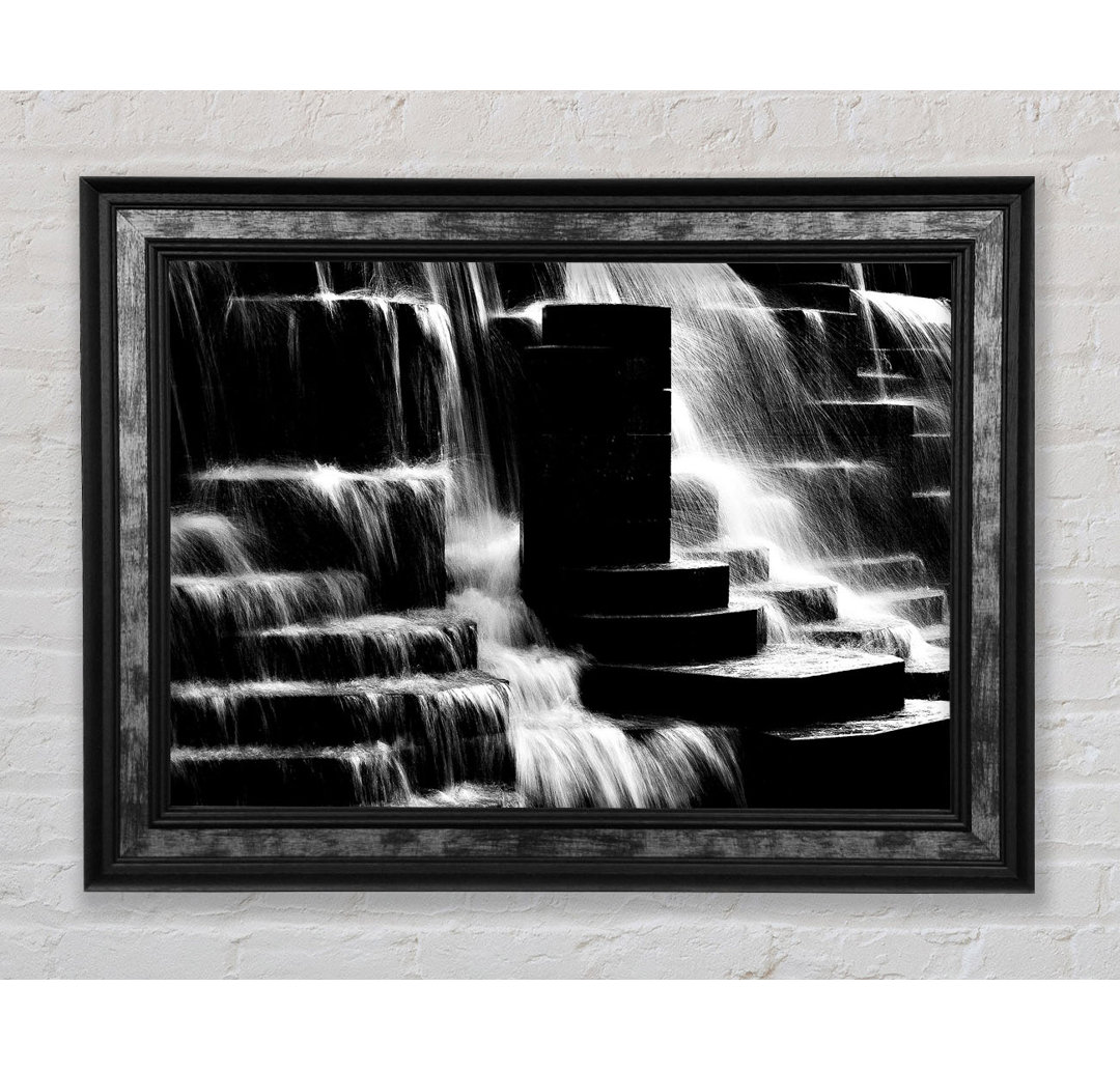 Wasserfall B N W - Druck