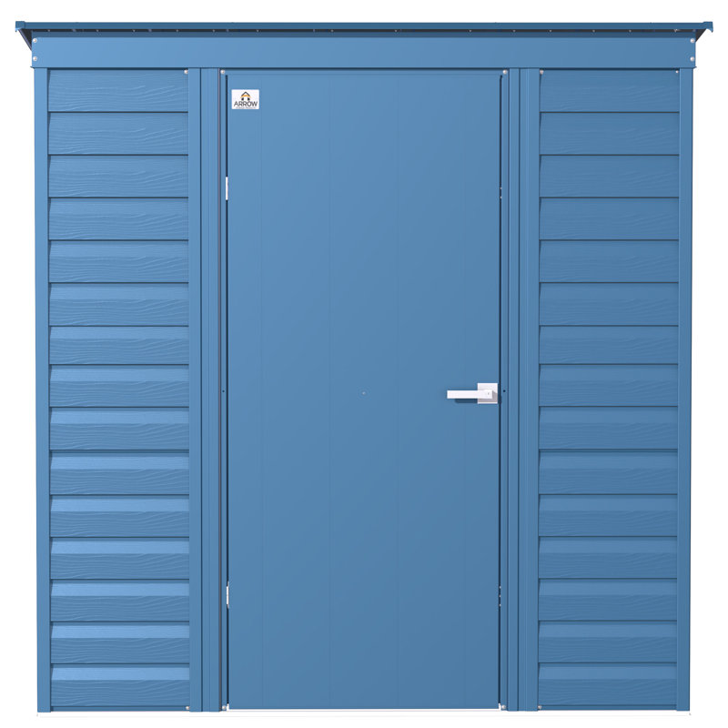 6 ft. W x 4 ft. D Steel Horizontal Storage Shed, Blue Grey