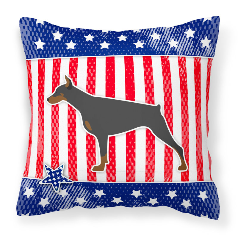 Coussin intérieur/extérieur Patriotic, H 18 po x l 18 po x P 3 po, Bleu / rouge
