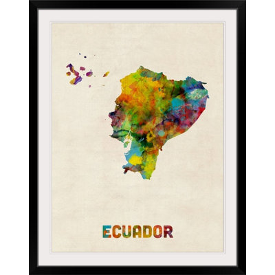 «Ecuador Watercolor Map» par Abarca, impression