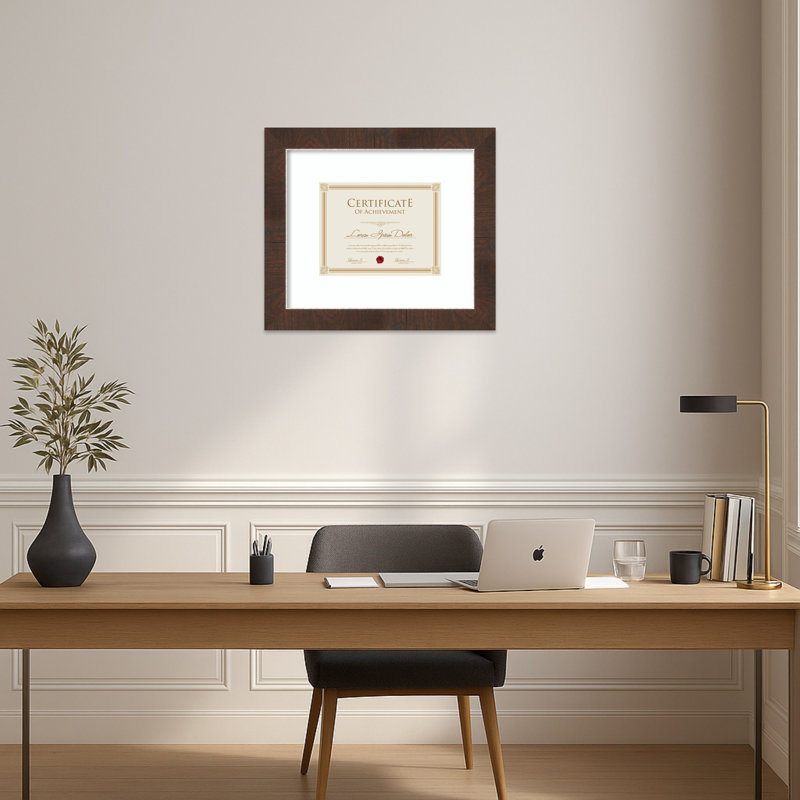 Wildwood Brown Narrow Picture Frame, 17x14.5 Matted to 11x9