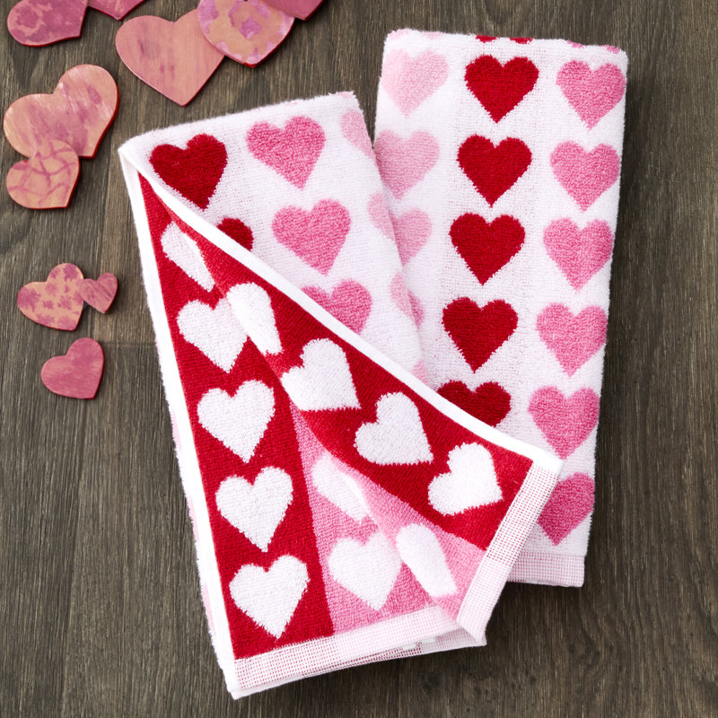 TONAL HEARTS JACQUARD HAND-PINK