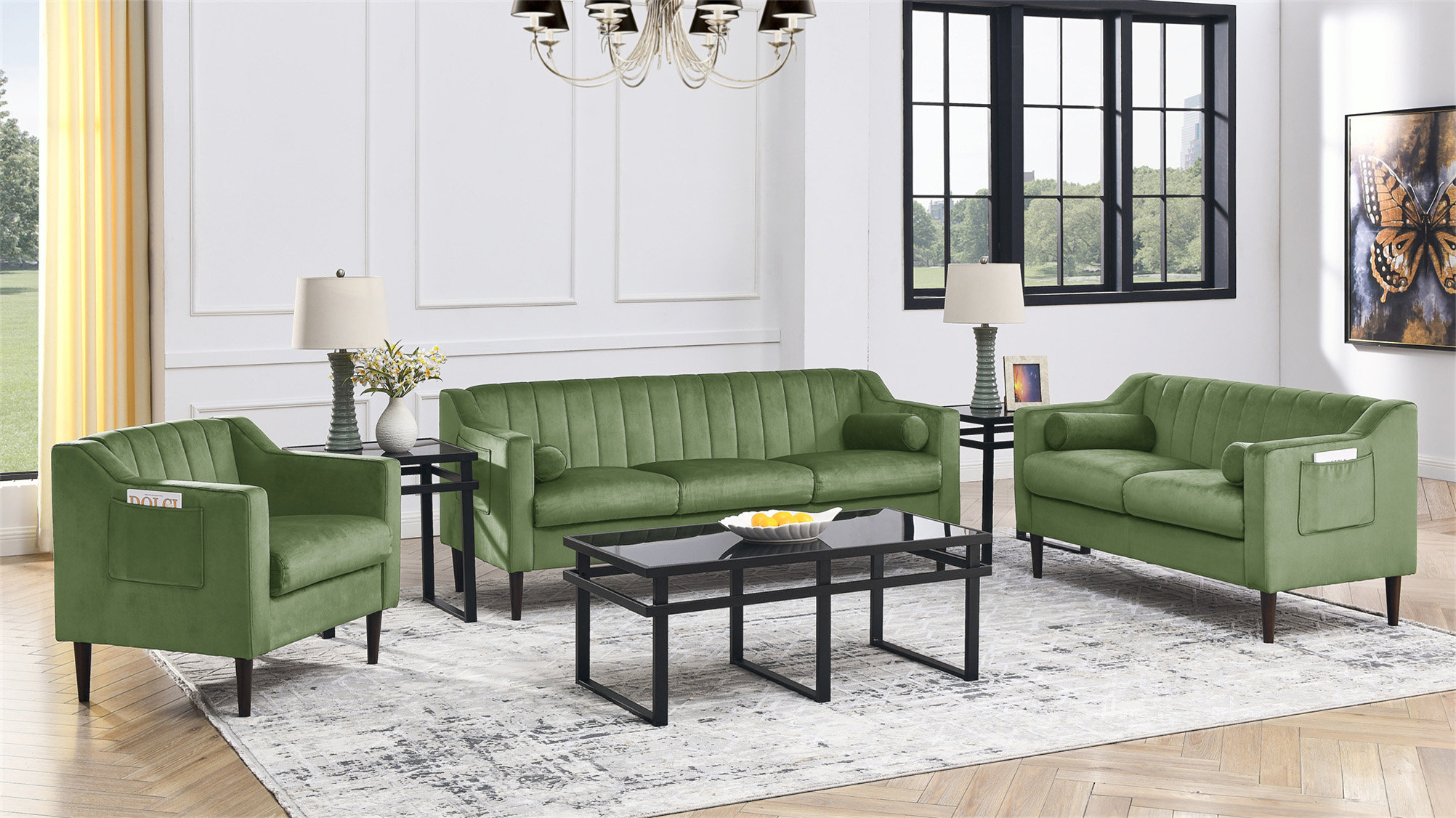 Ebern Designs Mid Century Modern Chesterfield LOVE SEAT Couch | Wayfair