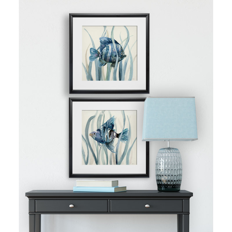 " Fish " 2 - Pieces, Black Framed