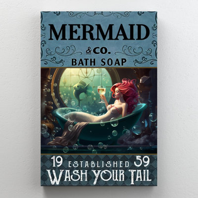 «Aunica Mermaid Bath Soap On Canvas», impression