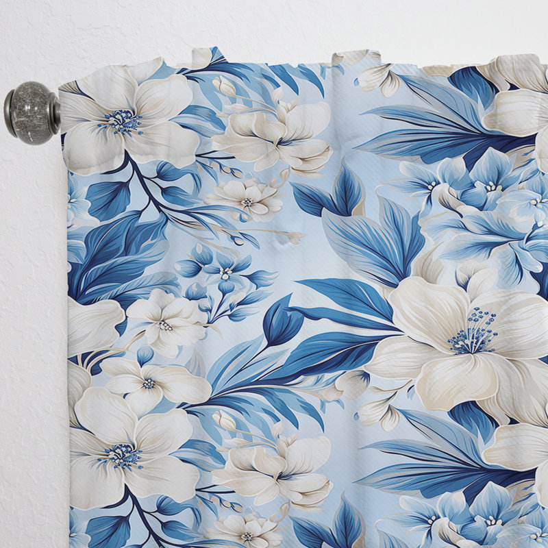 Motif tropical Azure Oasis II - rideau floral - rideau obscurcissant floral - 1 panneaux, L 52 po x L 108 po