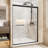 50"-54" W X 72" H Matte Black Aluminum Frame Double Sliding Shower Door, 1/4" (6Mm) Clear Tempered Glass With Explosion-Proof Film, Dual Stainless Steel Handles-121720245