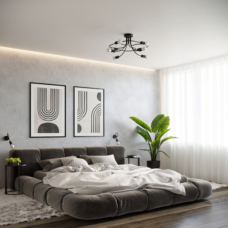 Chandelier, 32cm H x 47cm W x 75cm D, 4 Lights