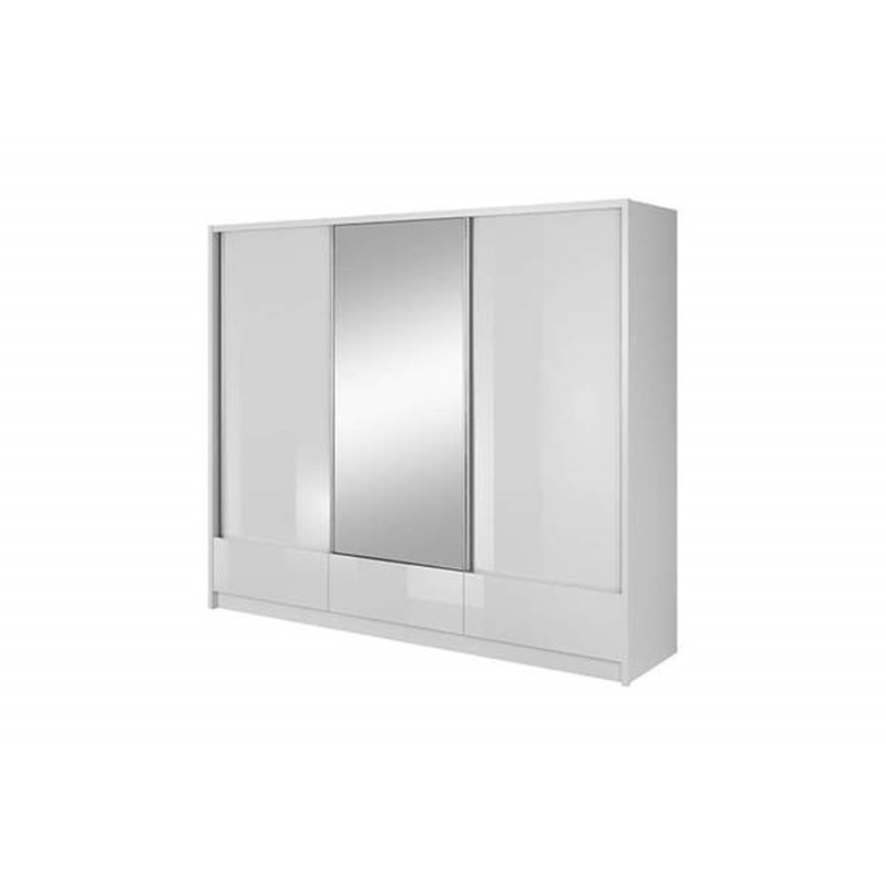 Dakch 3 Door Solid + Manufactured Wood Wardrobe