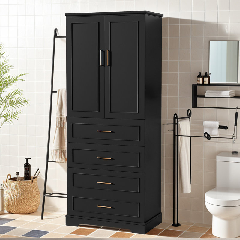 Armoire de rangement 72 po H, Noir