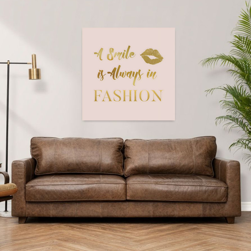 Art mural moderne élégant et minimaliste avec sourire, H 36 po x l 36 po