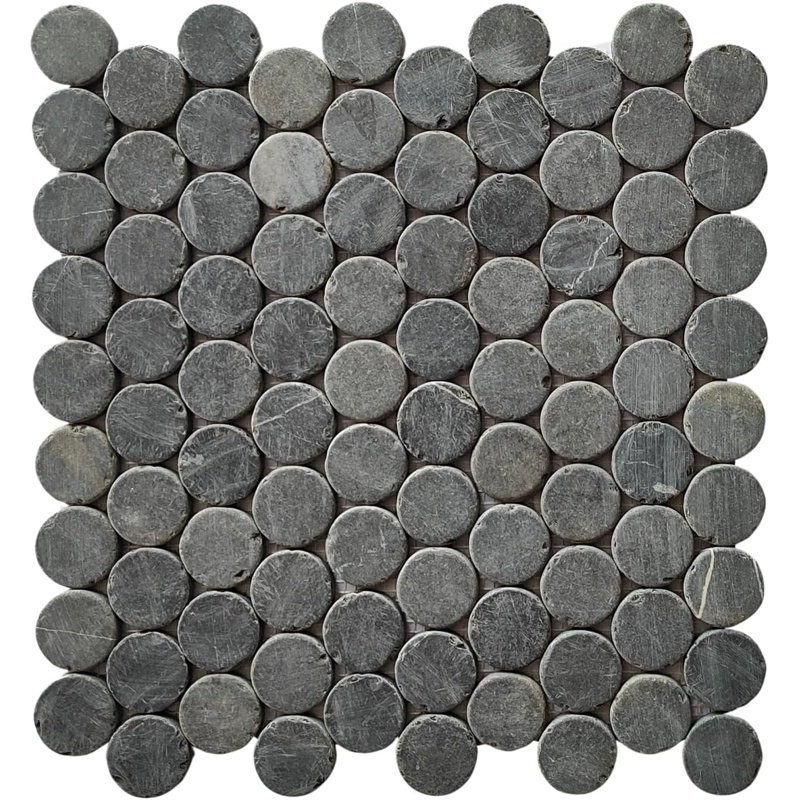 Carrelage mosaïque rond gris foncé CNK