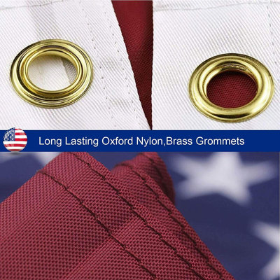 American Flag for Outdoor,High Quality Embroidered Stars Sewn Stripes Brass Grommets