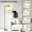 Lampe sur pied noire à intensité variable de 64 po avec tête rotative, lampe sur pied moderne avec abat-jour en lin pour le bureau de la chambre à coucher du salon