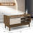 Ebern Designs Rectangular Coffee Table With Storage Weaving Sliding Door & Adjustable Shelf