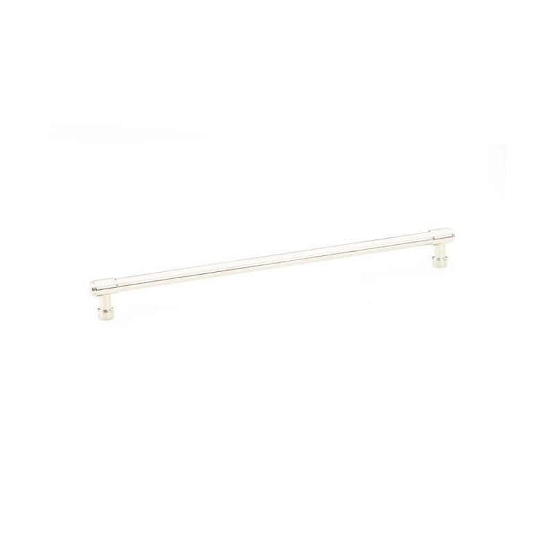 Emtek Jasper Bar Cabinet Pull, Polished Nickel, 12" Center To Center