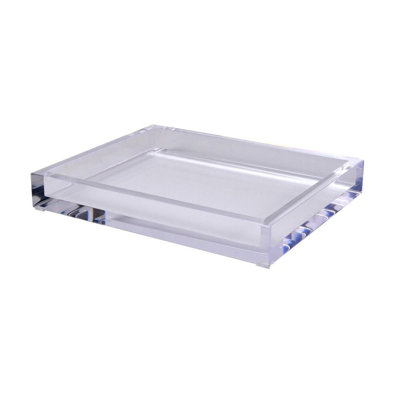 Mike + Ally Luxury Ice Clear Lucite Countertop Organizer Tray for Bathroom & Bedroom