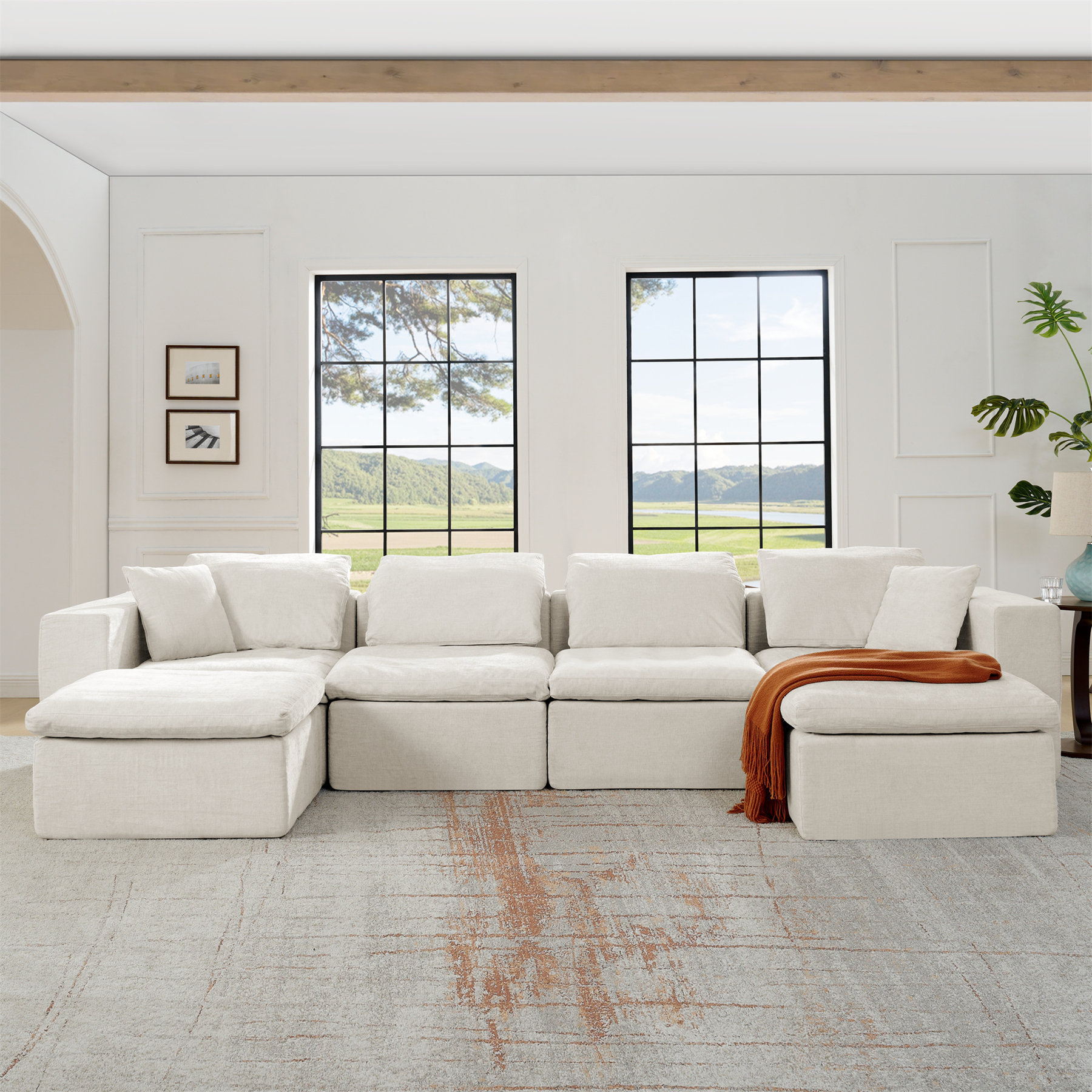 Hokku Designs Cloud Sectional Couch with Comfy Chaise,U Shaped Modern ...