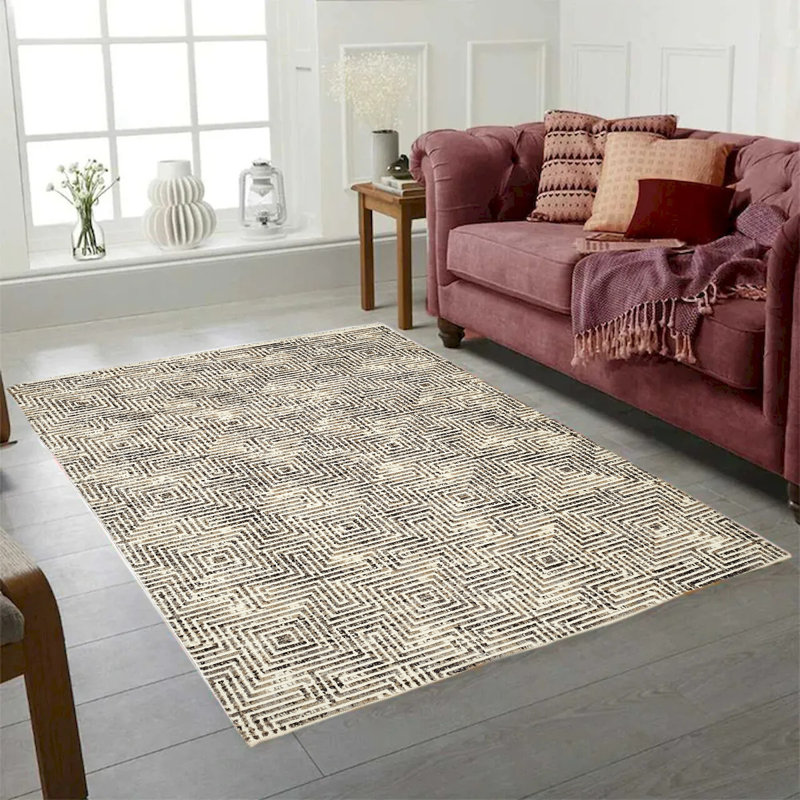 Gopesh Geometric Polyester Kitchen Mat