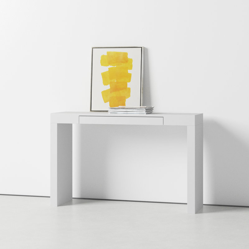 Carson 47.3" W Gloss 1-Drawer Console Table, White