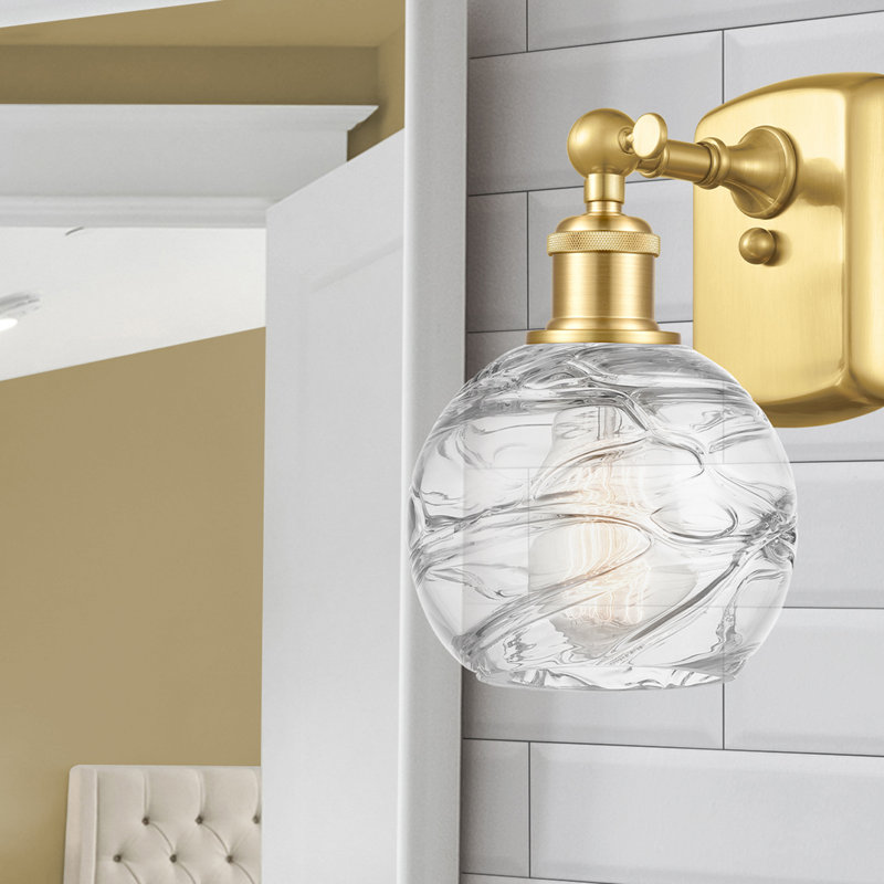 Appliquee à bras 1 lumière à intensité réglable Amira, Ampoule DEL 6 watts Vinage, Or satiné