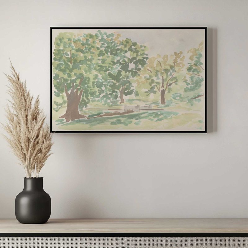 Reproduction d'art sur toile, H 30 po x l 20 po, Cadre flottant sans passe-partout, Noir