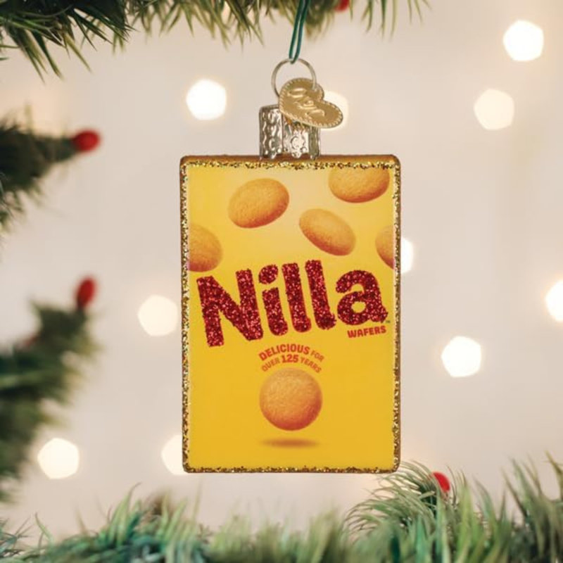 Ornement d'arbre en verre soufflé, Nilla Wafers