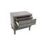 Table de chevet contemporaine en bois massif gris avec tiroir caché et conception double, poignées argentées élégantes, l 23,5 po x P 16 po H 24 po, 1 poignée de table ronde en nickel,