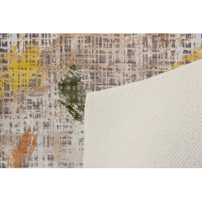 Soft Hall Carpet 2.6 x 4.9 Feet | 100% Polyester, 0.04 in Pile Height | Antibacterial, Non-Slip Underside | Woven with 3D Digital Printing | Machine Washable | Durable & Stylish for Entryways & Living Rooms