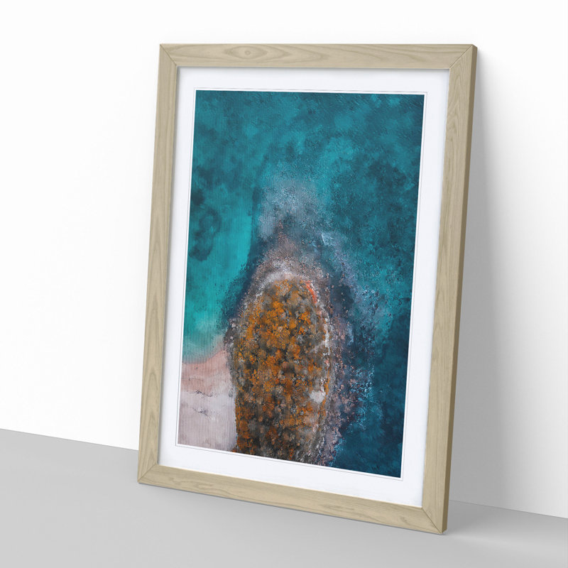 Shelly Beach in Australia - Picture Frame Graphic Art, Oak Framed, 48cm H x 36cm W x 2cm D