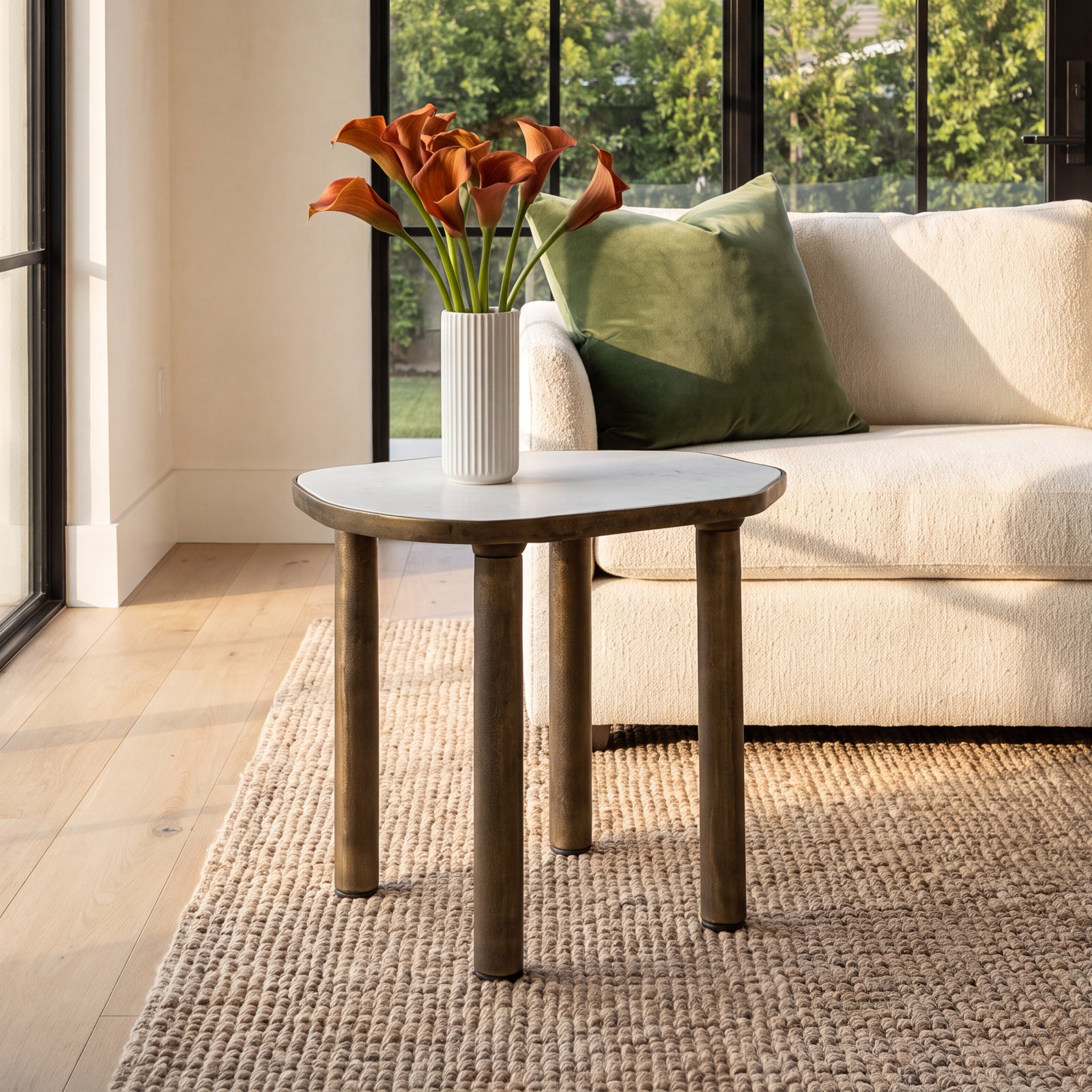 Tillie 23" Genuine Marble End Table