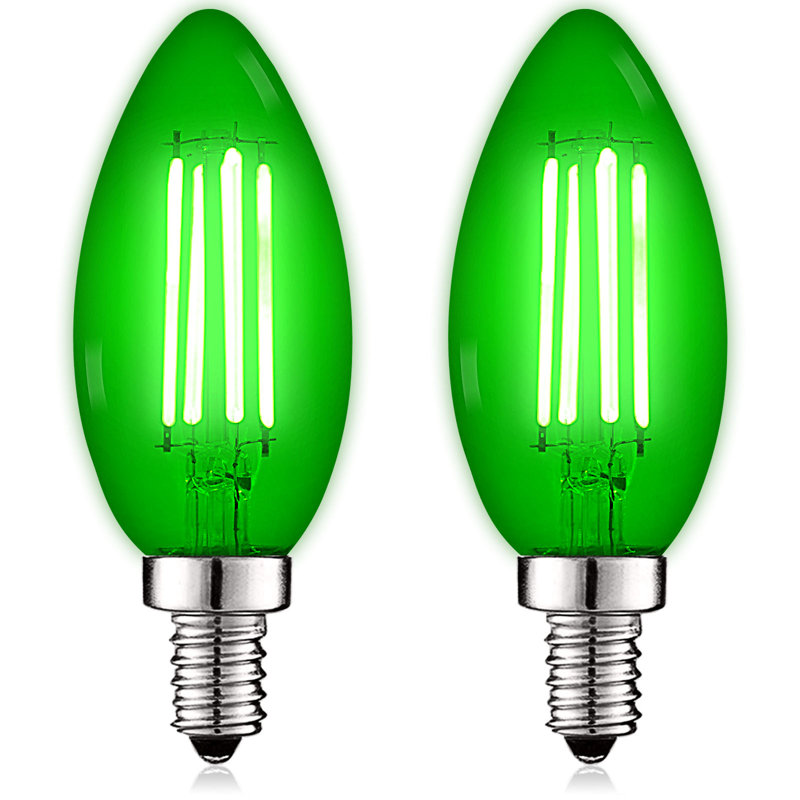 4.5 Watt (40 Watt Equivalent), B11 LED Candle Bulb, Colored Light Bulb, E12/Candelabra Base