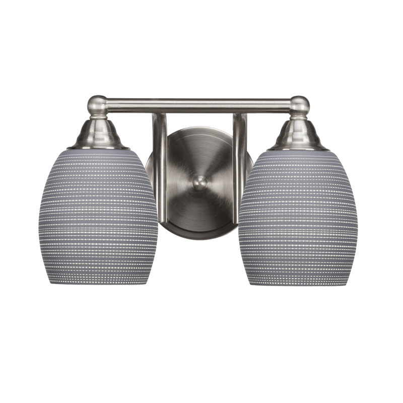 Barre d'éclairage de salle de bain 2 lumières Michell, Nickel brossé, Gris