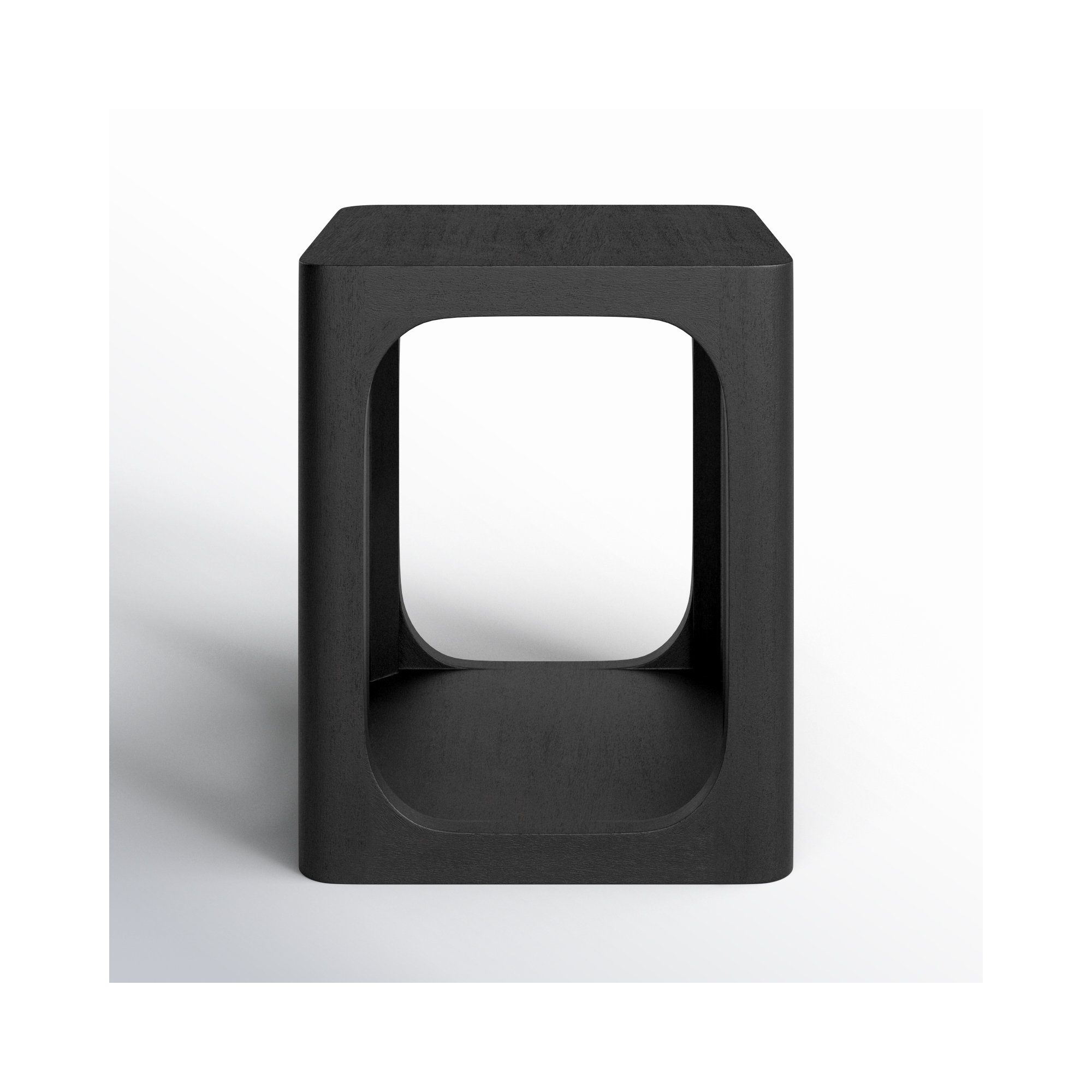 Sybil Solid Wood End Table, 22" x 18", Black