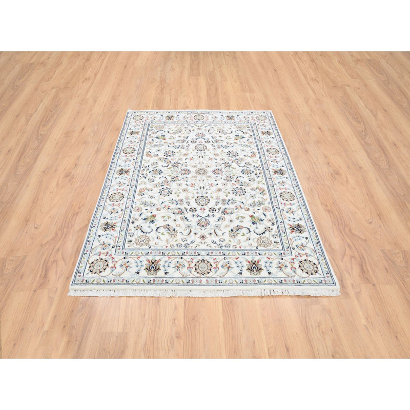 Tapis oriental noué à la main en laine et soie noué à la main 250 KPSI 4 pi 10 po x 6 pi 8 po 92DE32E9EAC445659C9236EF8B7CAED8