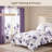 9-Piece Lavender Floral Quilted Bedspread and Curtain Set with 6 Independent Light-Filtering Panels-136866067