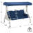 3-Person Outdoor Swings with Canopy, Swing with Cupholders and Pillows for Backyard-120317876